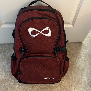 Red Sparkley NFINITY cheer backpack